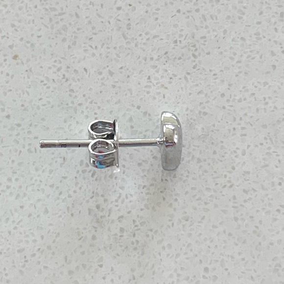 Tiny Silver Heart Earrings - Picture 4 of 5